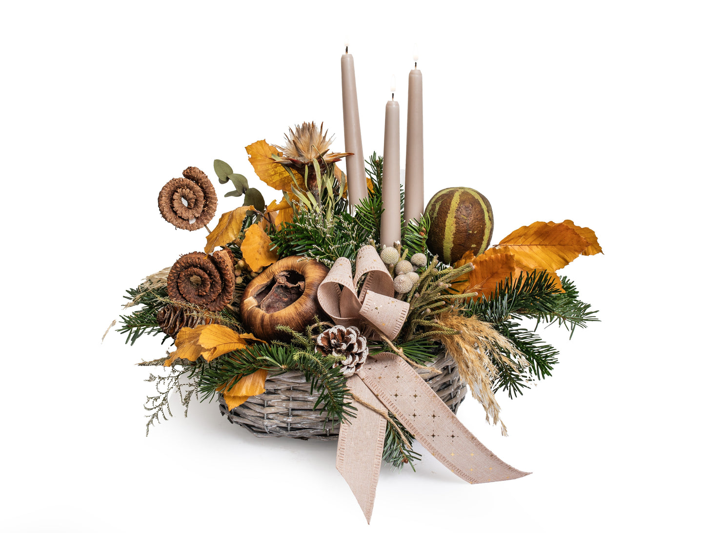 Рождественская композиция в корзине № 2