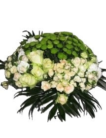 Green and White Mixed Fresh Flower Bouquet - BG Flowers