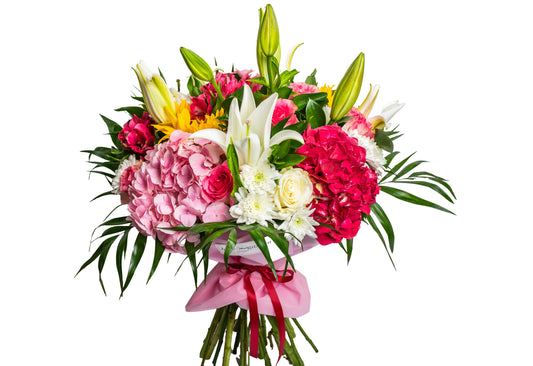 Bouquet Of Seasonal Flowers And Hydrangeas