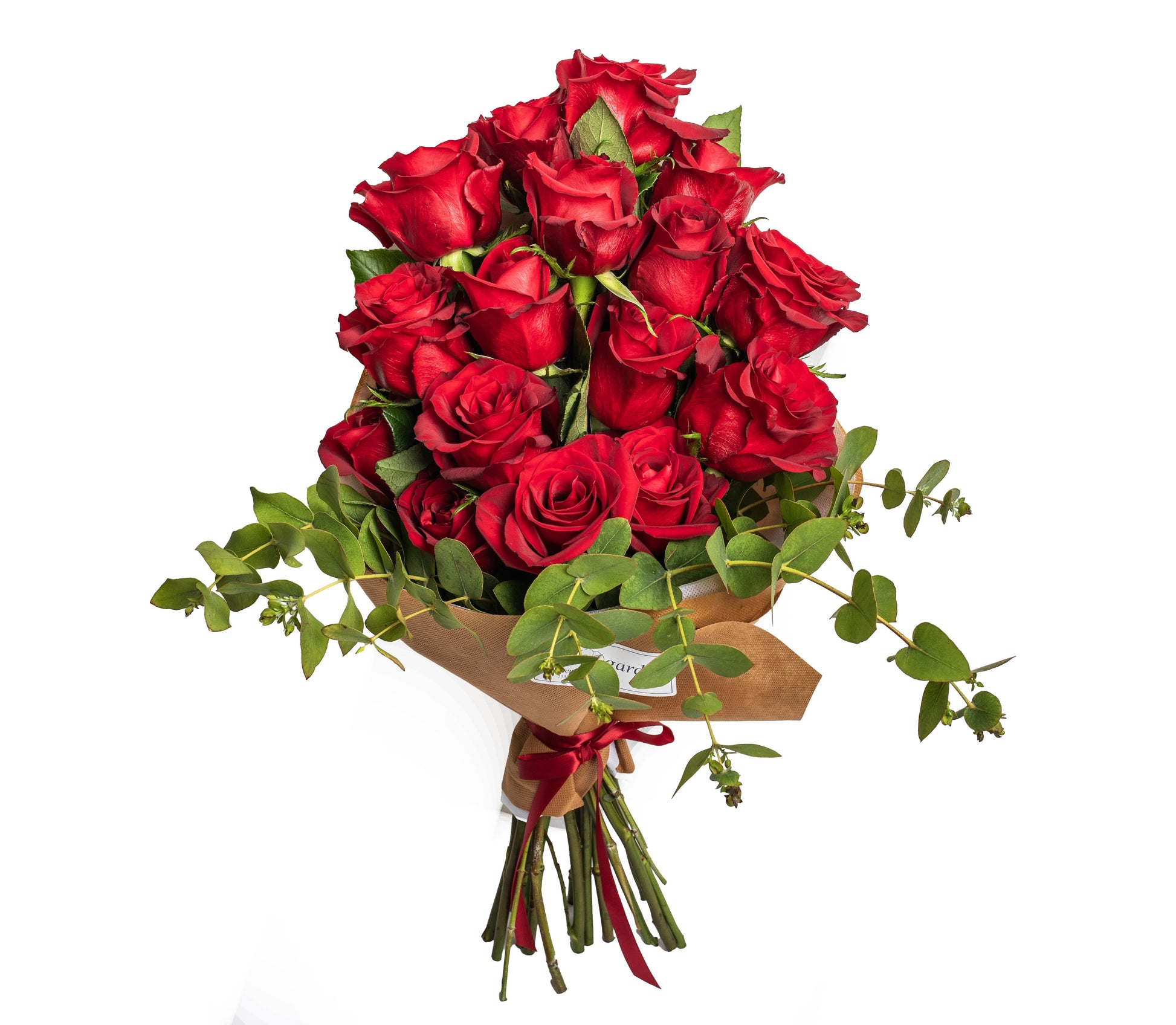 Bouquet Of Fresh White Roses Pyramid - BG Flowers