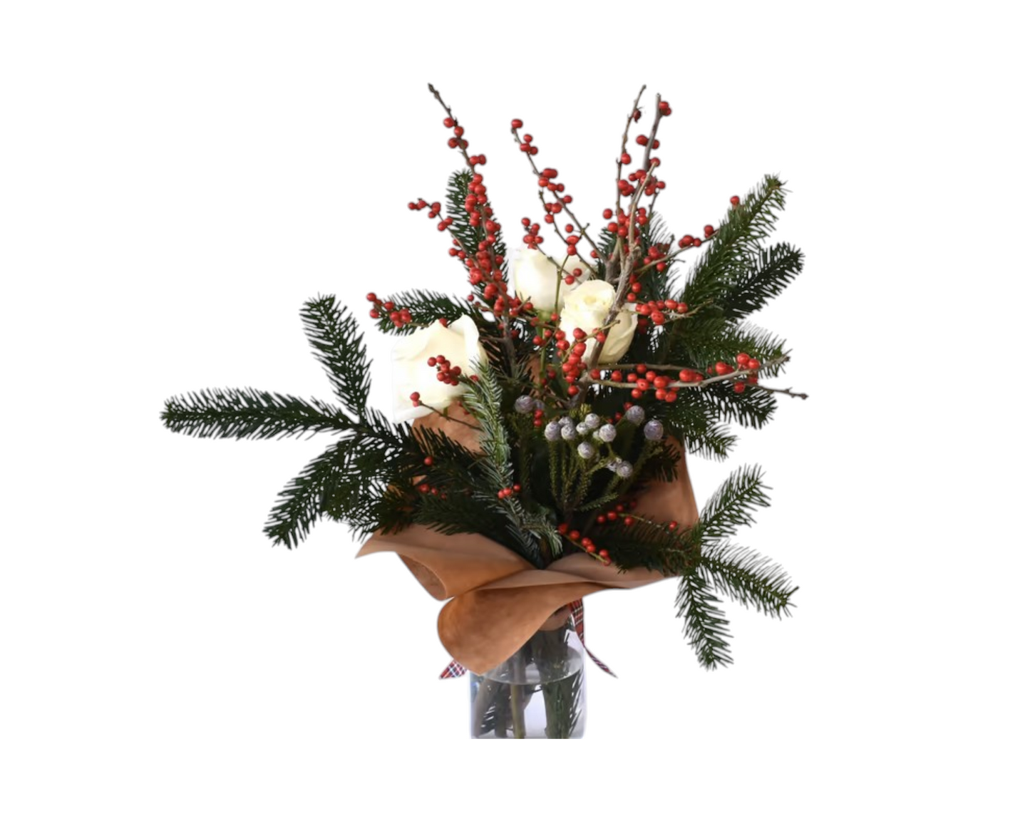 Christmas Bouquet With White Roses