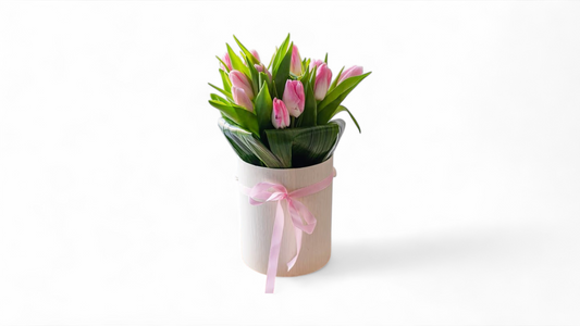 Pink Tulips in a Box