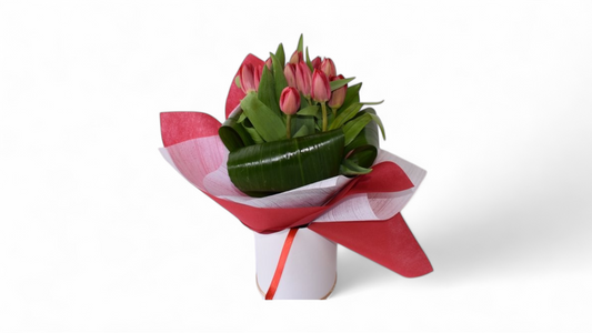 Red Tulips in a Box