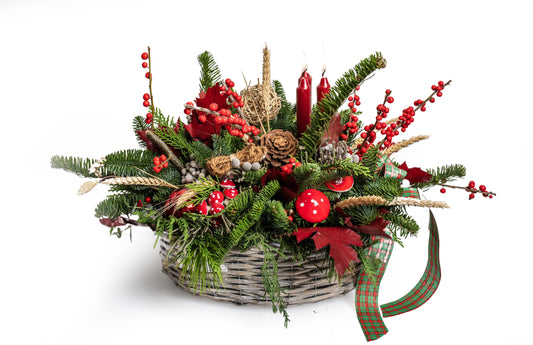 Christmas Arrangement In Basket No. 1