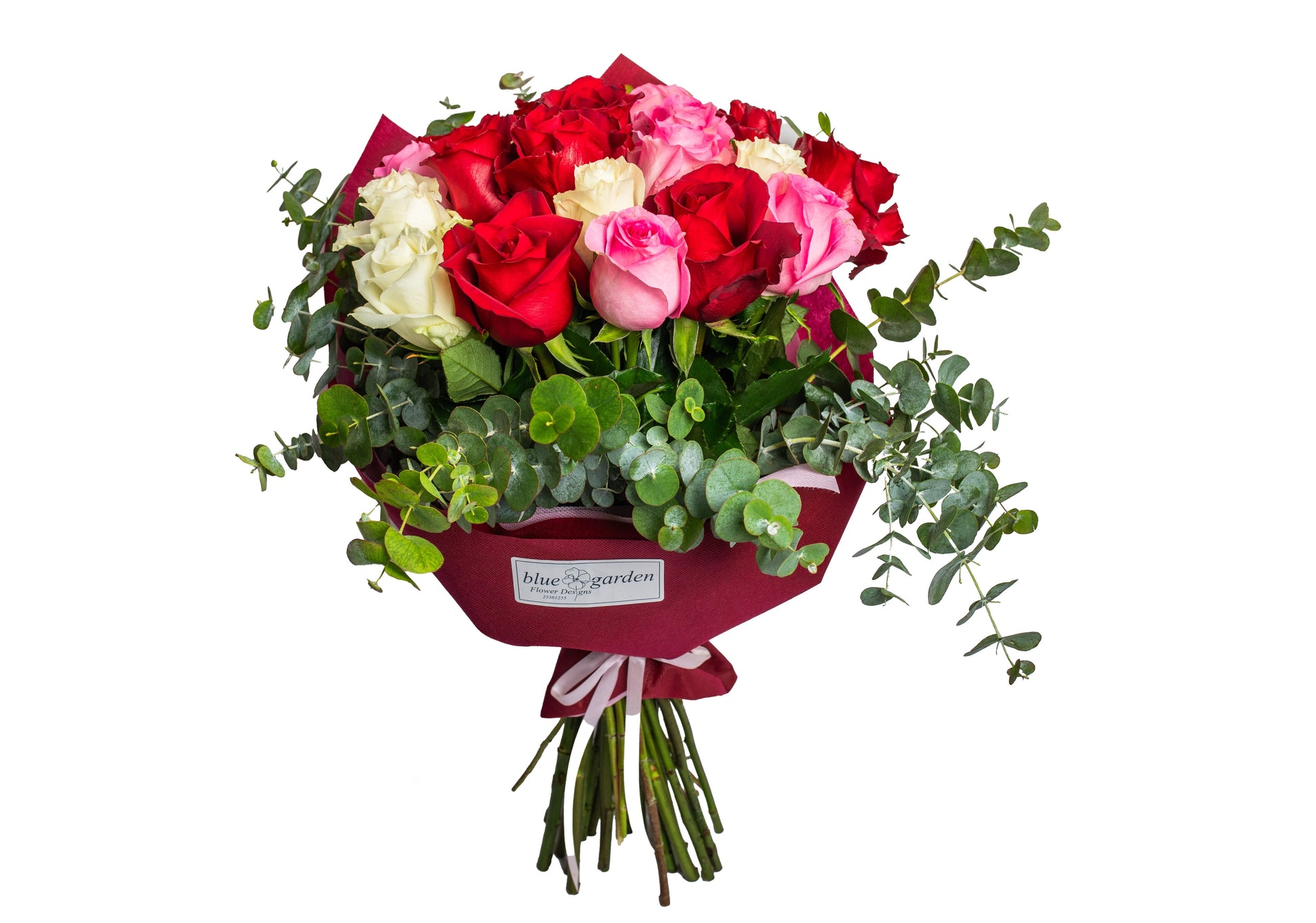 Round Bouquet with Multicolored Roses - BG Flowers