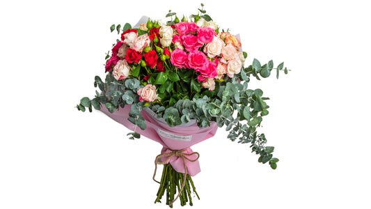 Bouquet With Roses In Different Colours