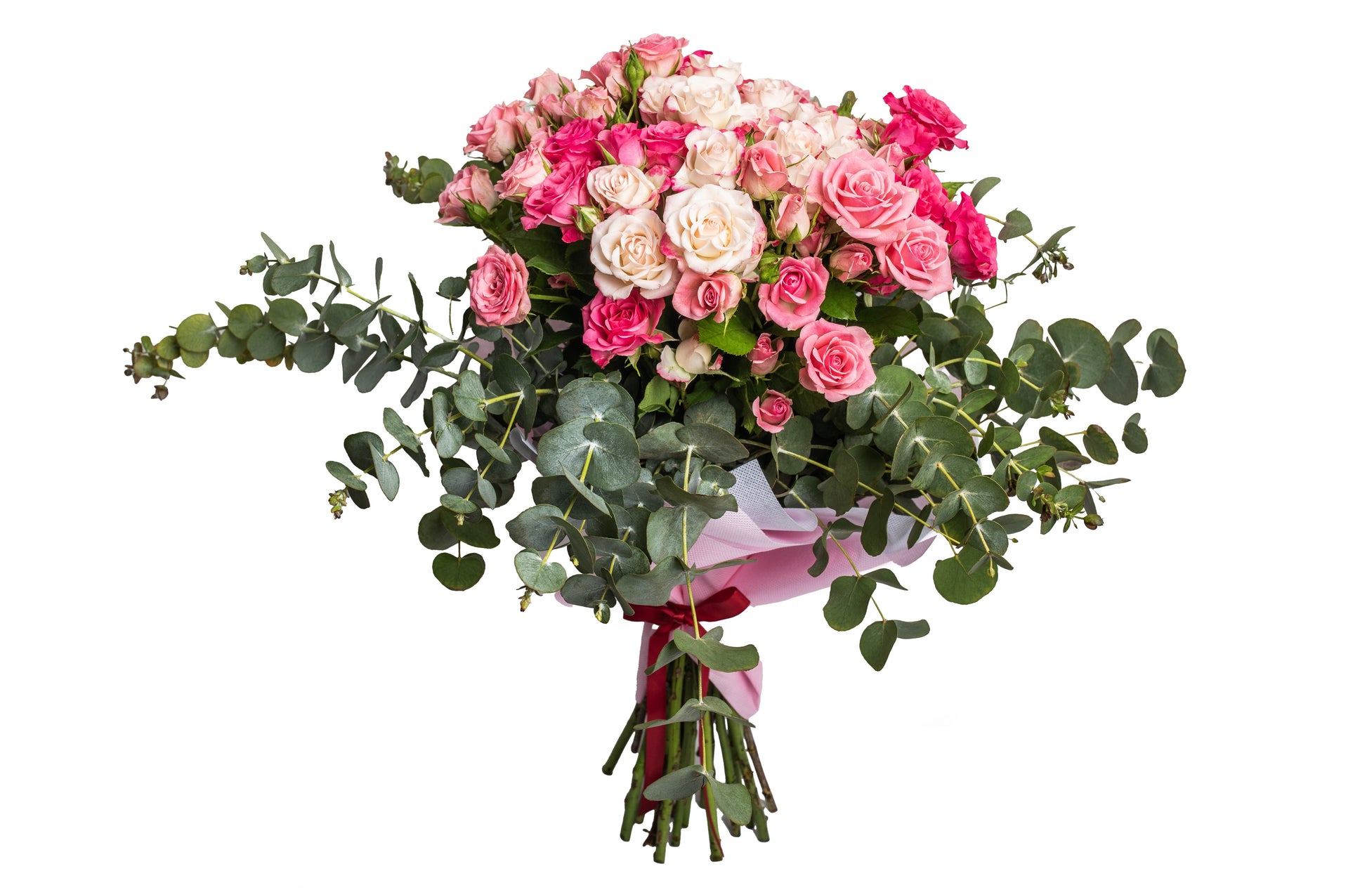 Bouquet with Mini Pink-Toned Roses - BG Flowers