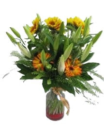 Mixed Fresh Flower  Bouquet in a Vase No.3 - BG Flowers