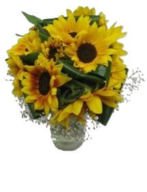 Fresh Sunflower Bouquet in Vase