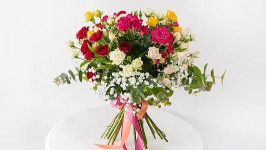 Bouquets With Mini Roses In Different Colours - #bluegardenflowers#